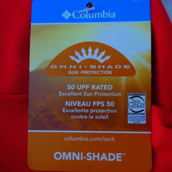 NEW Columbia Omni Shade Hoodie Performance Neon Orange V Neck Long Sleeve L - Picture 6 of 7